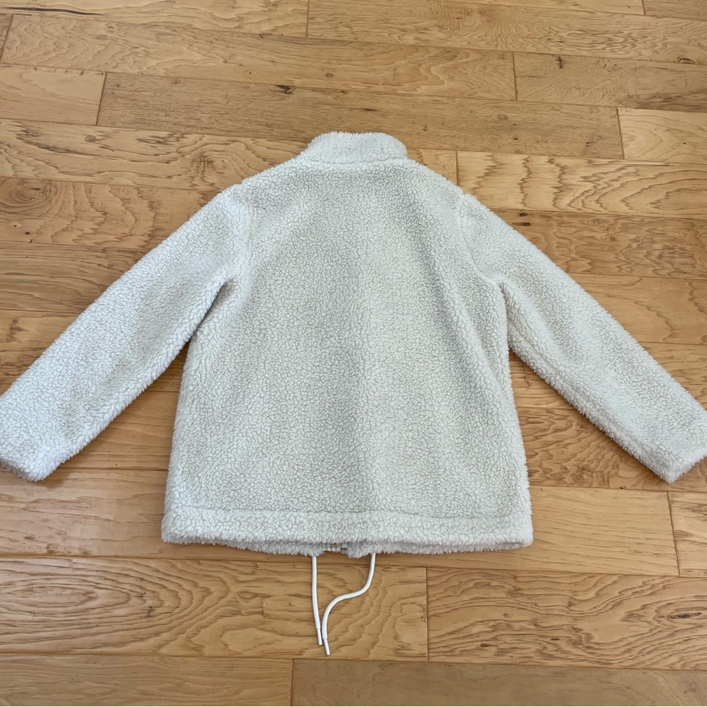 Madewell (Re)Sourced Sherpa Zip Jacket Cream Off White Size Small - Picture 7 of 11